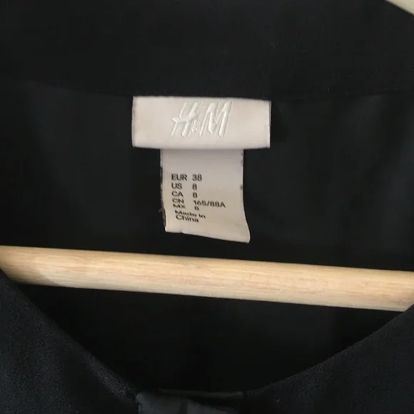 CLOSET CLEAR OUT - sophisticated black georgette and satin oversized shirt - Picture 7 of 10